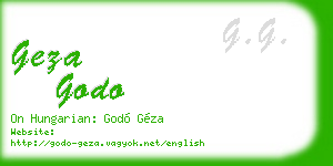 geza godo business card